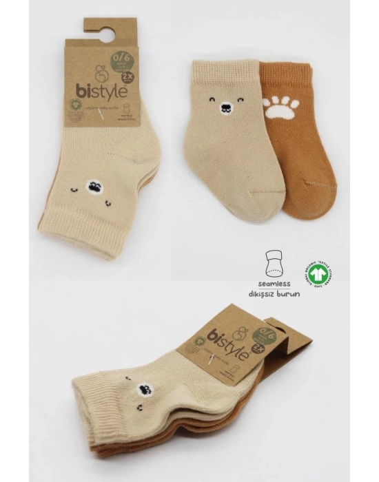 Bear Penye Soket Çorap 2Li BS10116 Bej