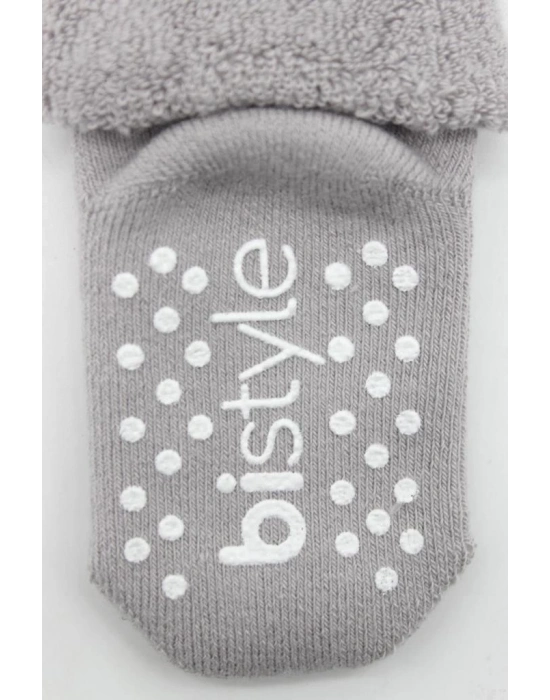 ®   2Li Çemberli Kaymaz Havlu Soket Çorap 10503 İndigo Gri