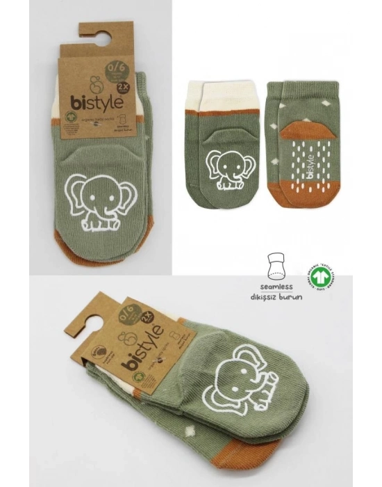 ®   2Li Hayvan Figür Kaymaz Kız Soket Çorap 10120 Nil