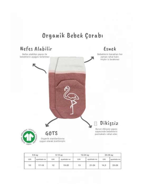 ®   2Li Hayvan Figür Kaymaz Kız Soket Çorap 10120 Pudra