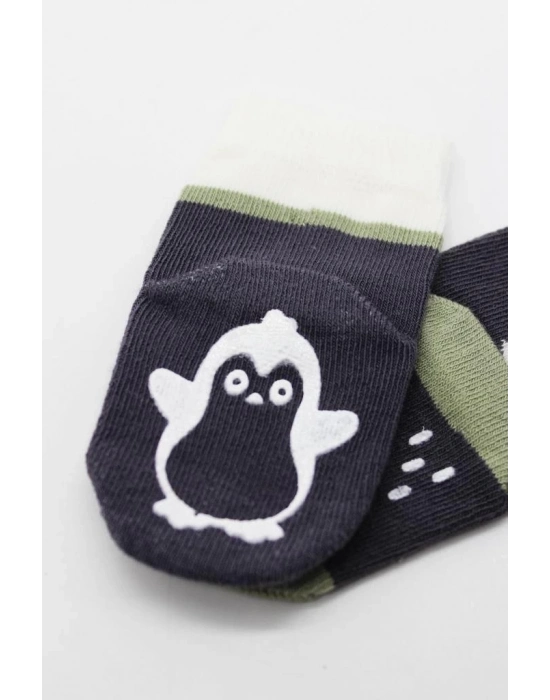 ®   Hayvan Figürlü Kaymaz Erkek Soket Çorap 2Li BS10119 Antrasit