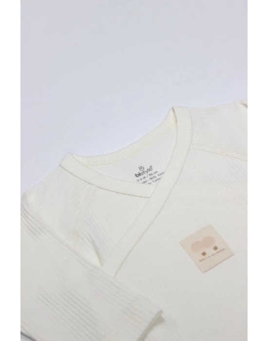 ®   Organic Modal Flying Balloons Kruvaze Uzun Kol Body BS17121 Ekru