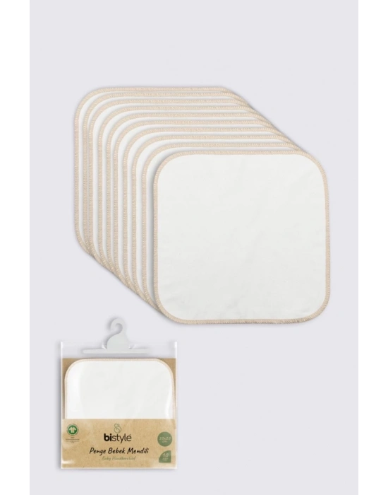 ®   Organik 20x20 10Lu Penye Mendil 90102 Ekru