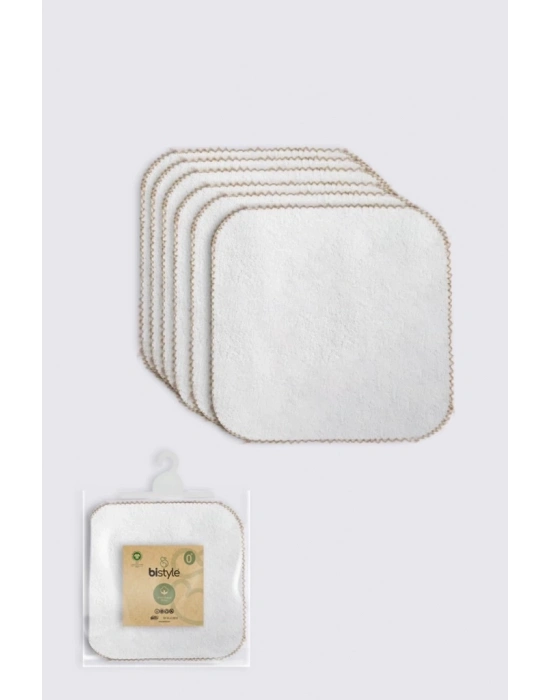 ®   Organik 28x28 6Lı Havlu Mendil 90105 Ekru