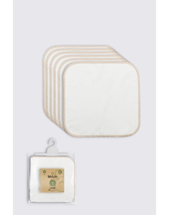 ®   Organik 28x28 6Lı Penye Mendil 90103 Ekru