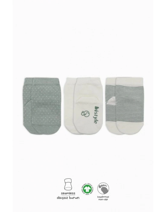 ®  Puanlı Kaymaz Penye Soket Çorap 3Lü BS10108 Nil (ADET FİYATIDIR)