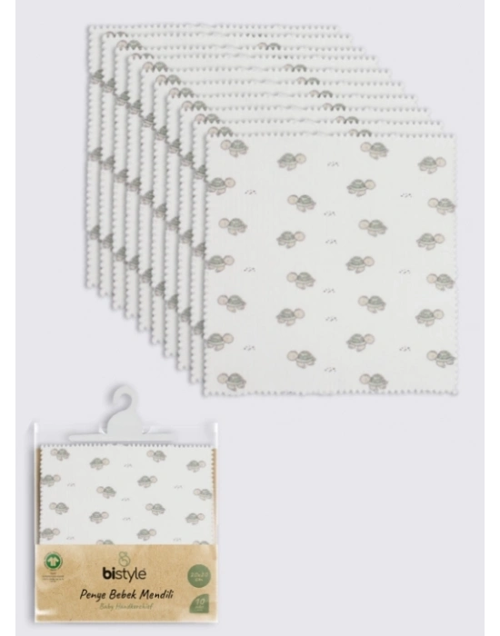 ®   Tortoise 20x20 10Lu Penye Mendil 90163 Ekru