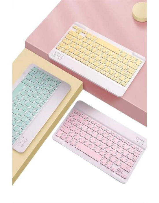 ® Bluetooh Wıreless Keyboard Siyah Q Klavye İOS Ipad Android Windows Uyumlu