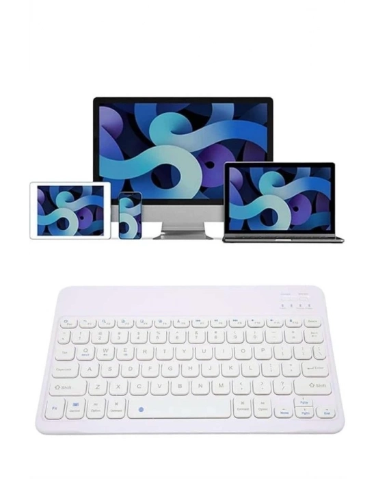 ® Bluetooh Wıreless Keyboard Siyah Q Klavye İOS Ipad Android Windows Uyumlu