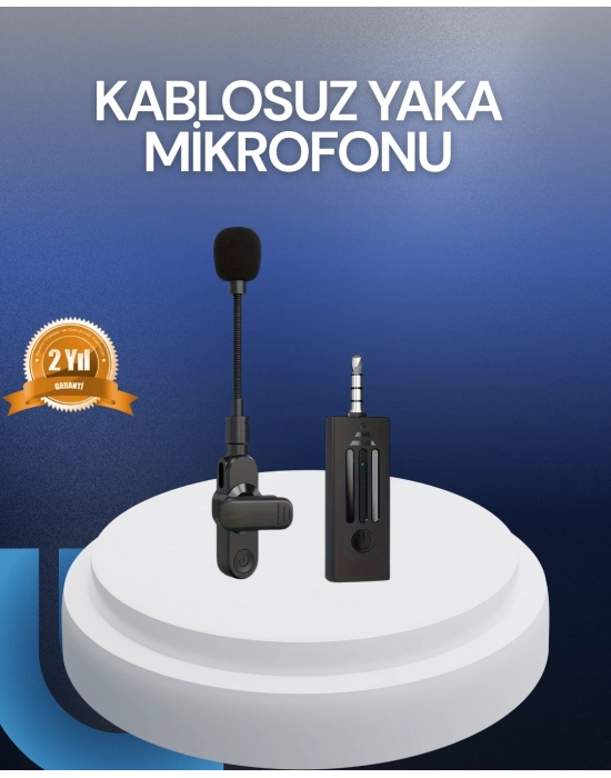 Bluetooth 5.2 Kablosuz Mikrofon – 360° Ses Algılama, Gürültü Engelleme, 4 Saat Çalışma