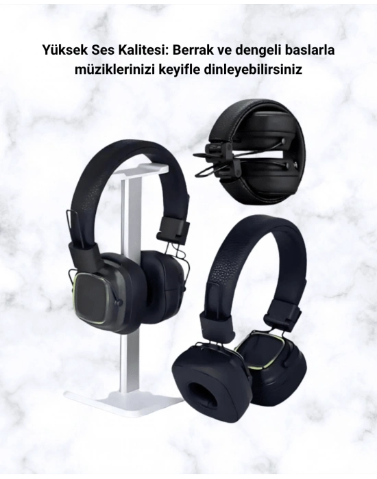 ® Bluetooth 5.3 Rainbow Işıklı Kulak Üstü Kablosuz Kulaklık