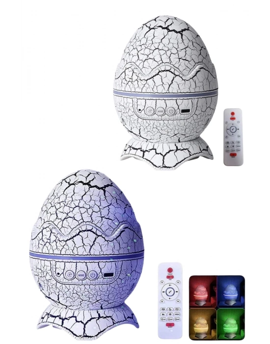 ® Bluetooth Hoparlör Dinozor Yumurtası Gece Masa Lambası Projektör