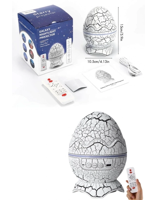 ® Bluetooth Hoparlör Dinozor Yumurtası Gece Masa Lambası Projektör