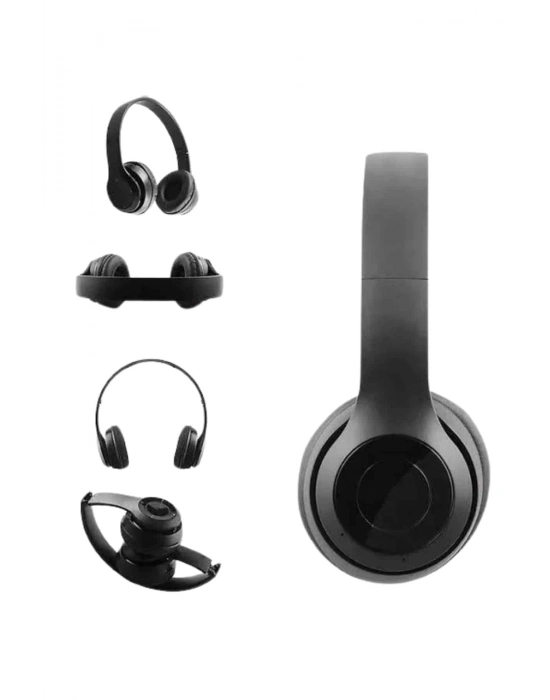 ® Bluetooth Kablosuz Kulaklık Siyah Wireless 5.0 Kulak Üstü Uzun Pil Ömrü