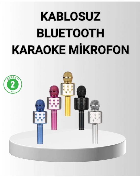 ® Bluetooth Karaoke Mikrofon – Yüksek Ses Kalitesi, Yankı Efektli, Uzun Ömürlü Pil
