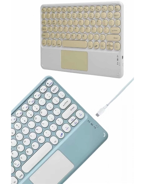 ® Bluetooth Touchpad Klavye Ultra İnce Taşınabilir Q Klavye