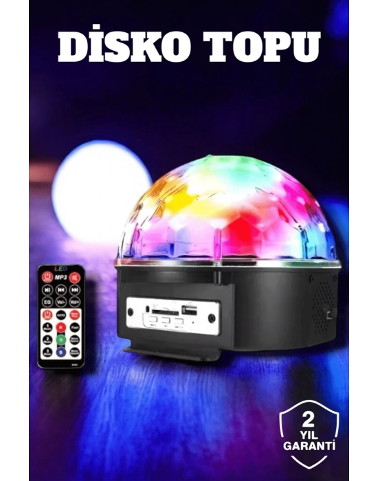 ® Bluetooth ve Uzaktan Kumandalı Çok Renkli Masaüstü Disko Topu