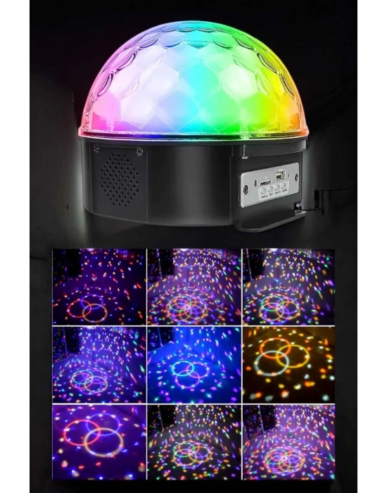 ® Bluetooth ve Uzaktan Kumandalı Çok Renkli Masaüstü Disko Topu