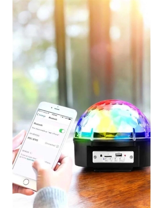 ® Bluetooth ve Uzaktan Kumandalı Çok Renkli Masaüstü Disko Topu