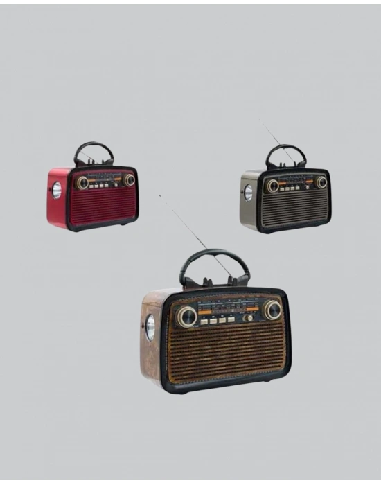 ® Bluetooth’lu LED Işıklı Nostaljik Müzik Kutusu – Ahşap Dokulu, Vintage Tasarım ve Yüksek Ses Kalitesi