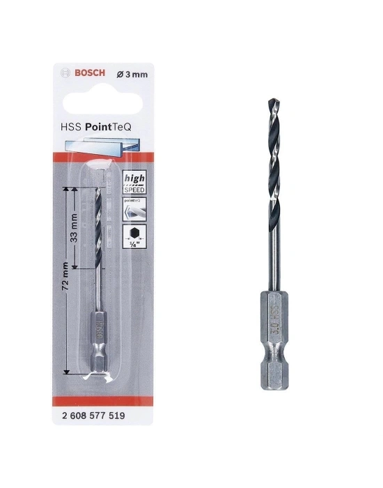 ® Bosch Pointteq Altıgen Şaftlı Hss Matkap Ucu 3 mm