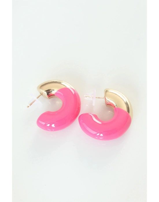 ® CCB Pembe Gold Çift Renk Küpe