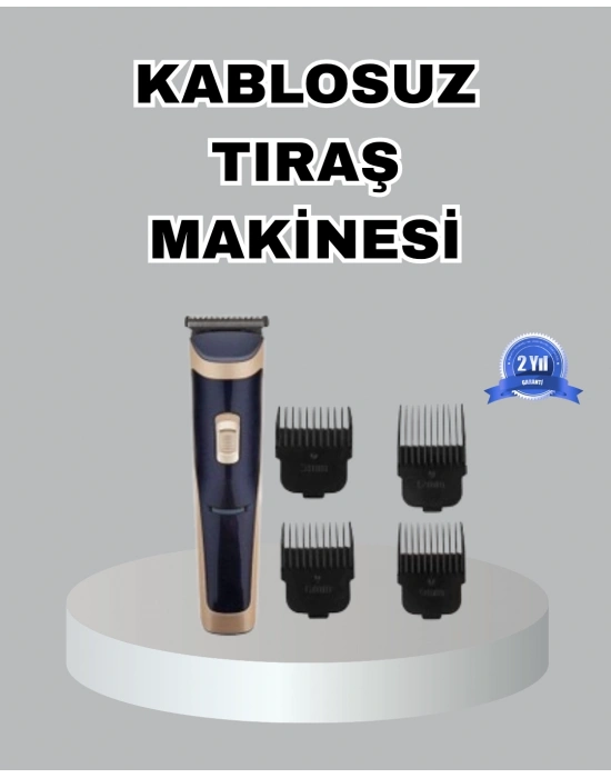 ® Çelik Bıçaklı Unisex Şarjlı Tıraş Makinesi – Sessiz Motor, Kablosuz ve Ayarlanabilir