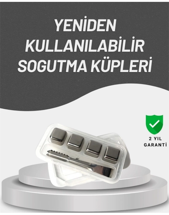 ® Çevre Dostu Metal Buz Küpü ve Kullanışlı Klips Seti