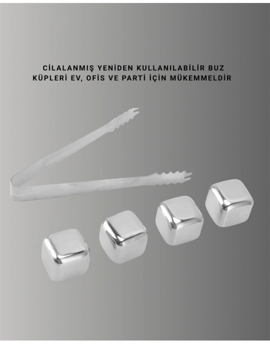® Çevre Dostu Metal Buz Küpü ve Kullanışlı Klips Seti