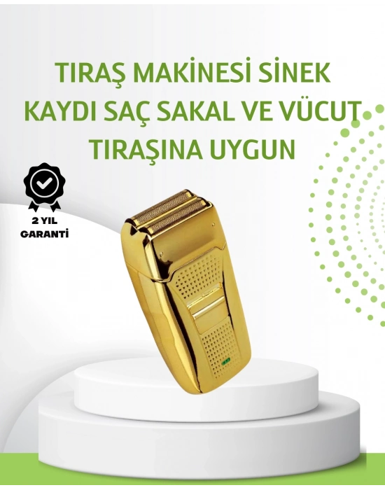 ® Çift Başlık ve Favori Şekillendirme Özellikli Altın Renk Tıraş Makinesi