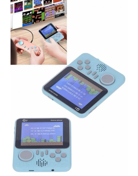 ® Çift Konsol 666 Adet Retro Oyun El Atarisi Taşınabilir 3.5 İnç Ekran