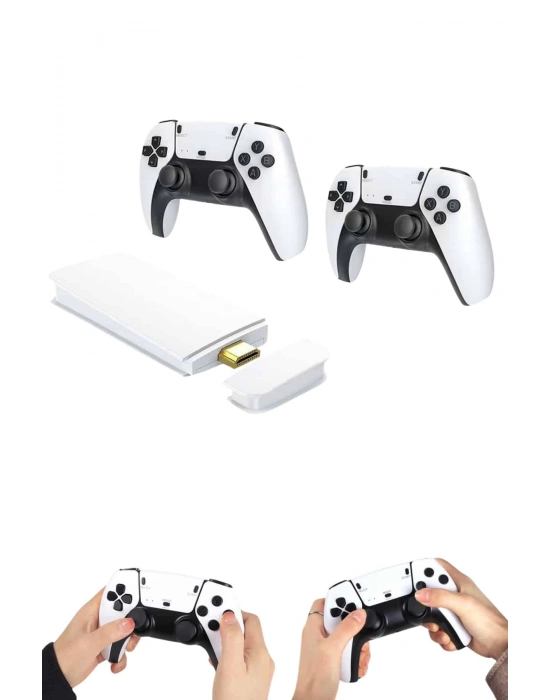 ® Çift Oyun Kollu 4K HD Ekran Nostaljik 20.000 Oyunlu Beyaz Game Stick