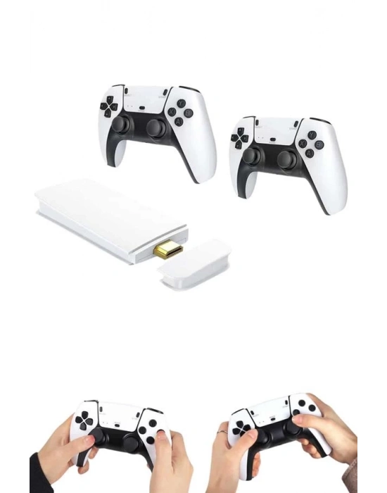 ® Çift Oyun Kollu 4K HD Ekran Nostaljik 20.000 Oyunlu Beyaz Game Stick