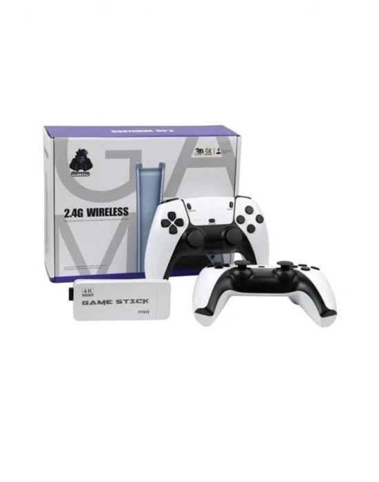® Çift Oyun Kollu 4K HD Ekran Nostaljik 20.000 Oyunlu Beyaz Game Stick