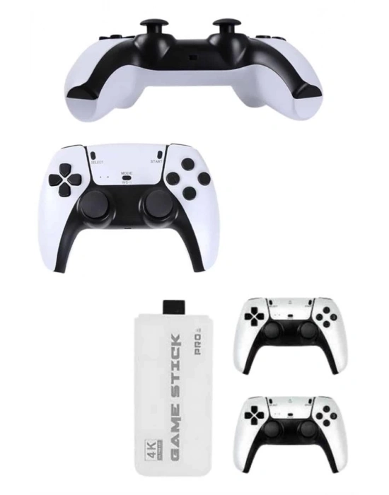 ® Çift Oyun Kollu 4K HD Ekran Nostaljik 20.000 Oyunlu Beyaz Game Stick