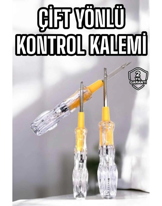 ® Çift Taraflı Elektrik Kontrol Kalemi Şeffaf Tornavida