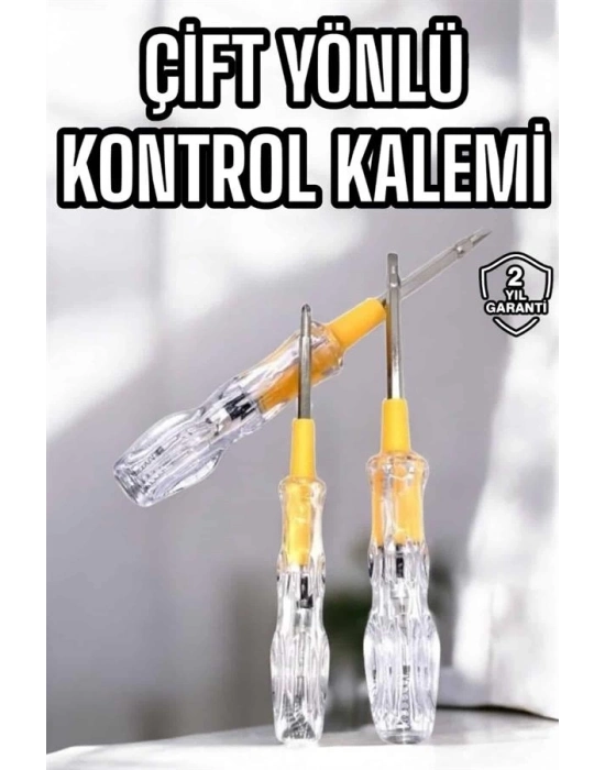 ® Çift Taraflı Elektrik Kontrol Kalemi Şeffaf Tornavida