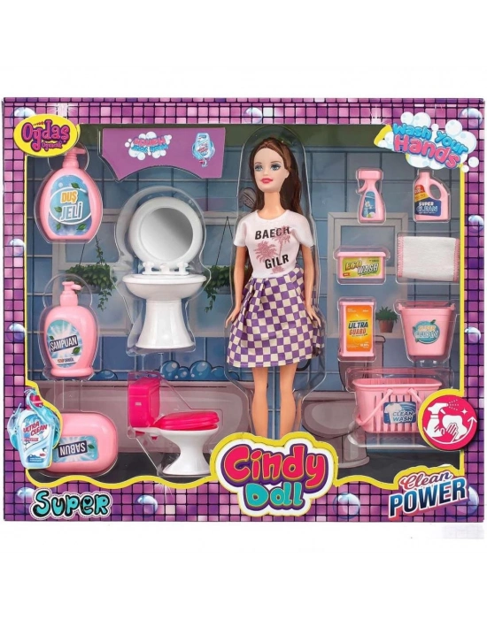 ® Cindy Doll Bebekli Lavabo ve Temizlik Seti 02452