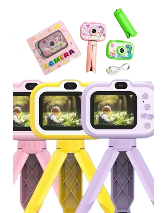 ® Çocuk Için Eğitici Video Kamera Ayaklı Mini Fotoğraf Makinesi