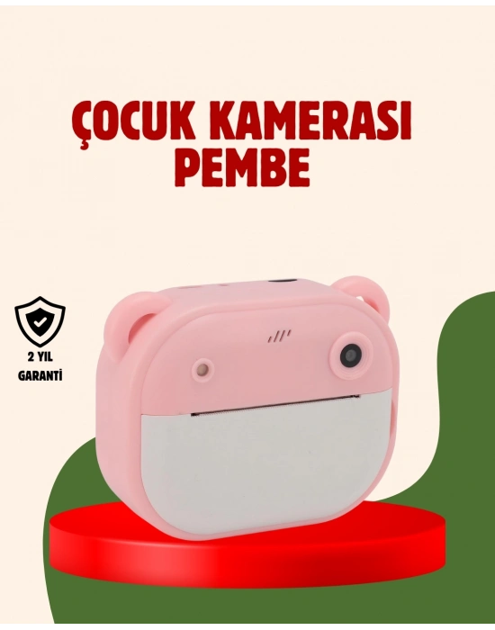 ® Çocuklar İçin Şipşak Yazıcı Kamera 24MP HD Çift Lensli Termal Baskılı