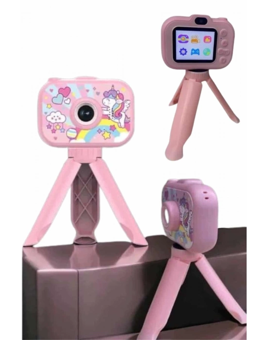 ® Çocuklara Özel Ayaklı Mini Fotoğraf Makinesi Dijital LCD Ekran