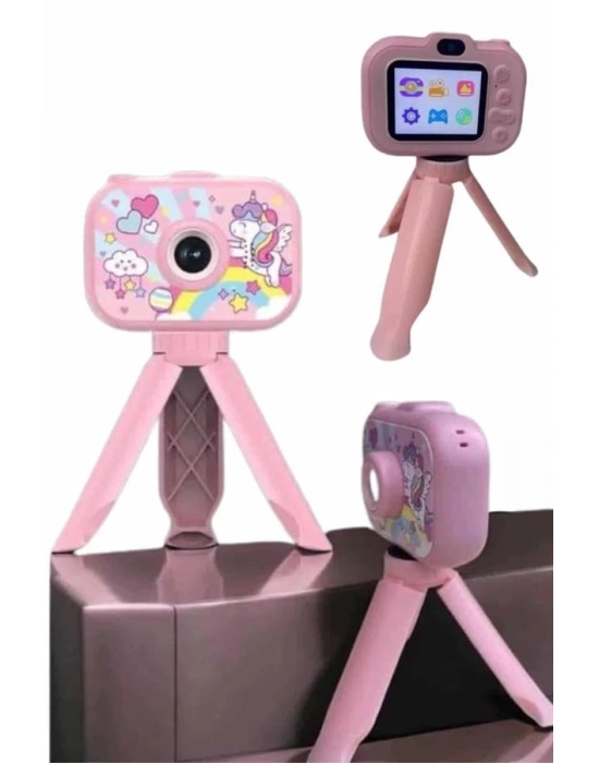 ® Çocuklara Özel Ayaklı Mini Fotoğraf Makinesi Dijital LCD Ekran