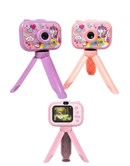 ® Çocuklara Özel Ayaklı Mini Fotoğraf Makinesi Dijital LCD Ekran