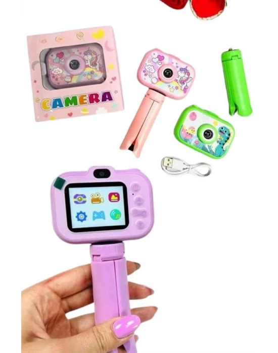 ® Çocuklara Özel Ayaklı Mini Fotoğraf Makinesi Dijital LCD Ekran
