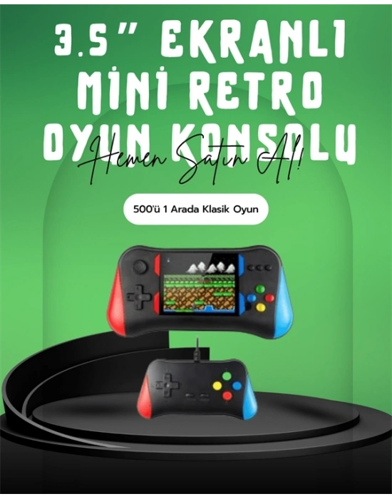 ® Çocukluğunuzun Oyunları Tek Cihazda – 500 Oyunlu El Konsolu