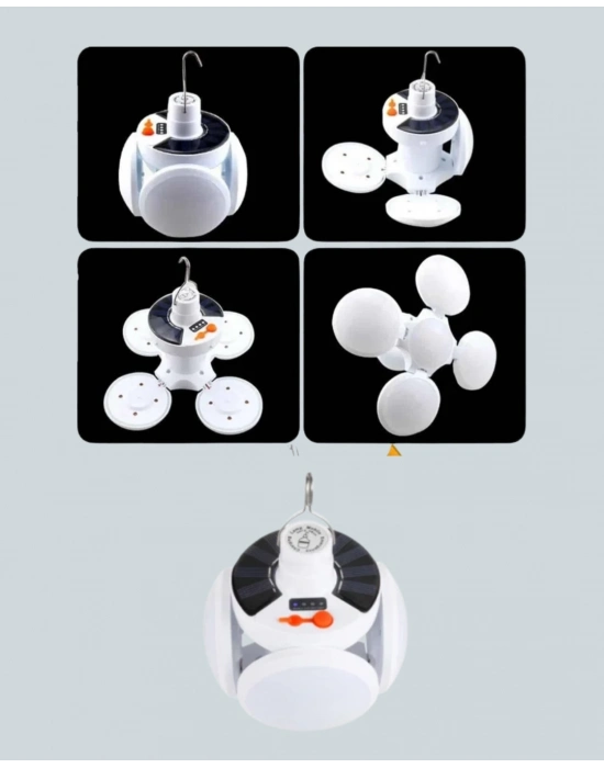 ® Çok Amaçlı Katlanabilir Güneş Enerjili Kamp Lambası – Masa Üstü ve Asılabilir Kullanım