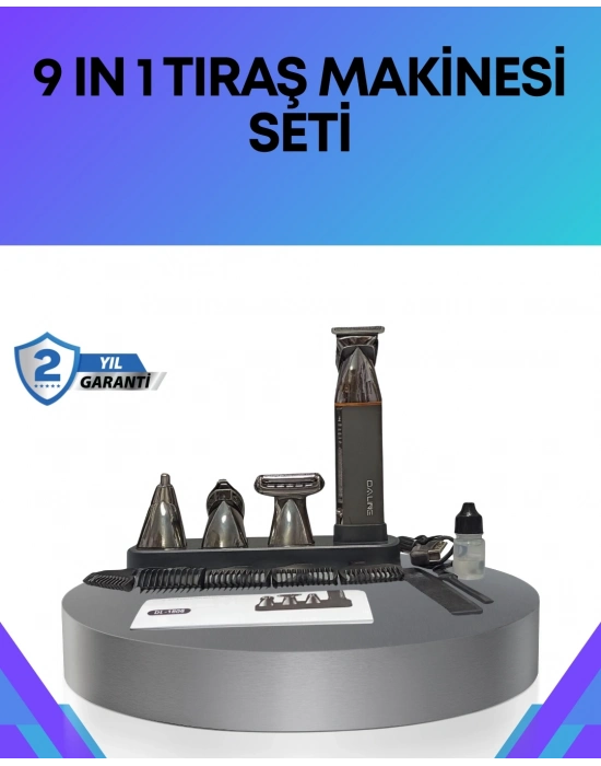 ® Çok Fonksiyonlu 9’u 1 Arada Tıraş Makinesi Şarjlı Saç Sakal Düzeltici