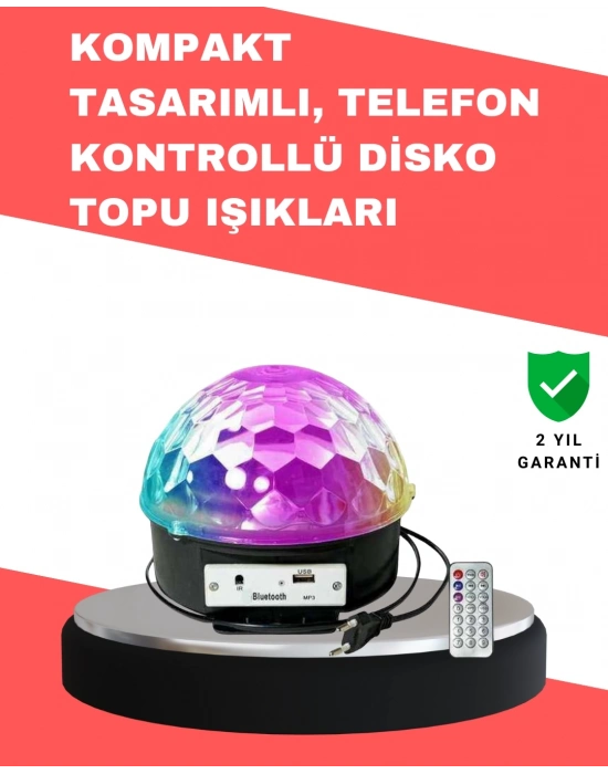 ® Çok Renkli LED Masaüstü Disko Topu Parti Aydınlatma Cihazı