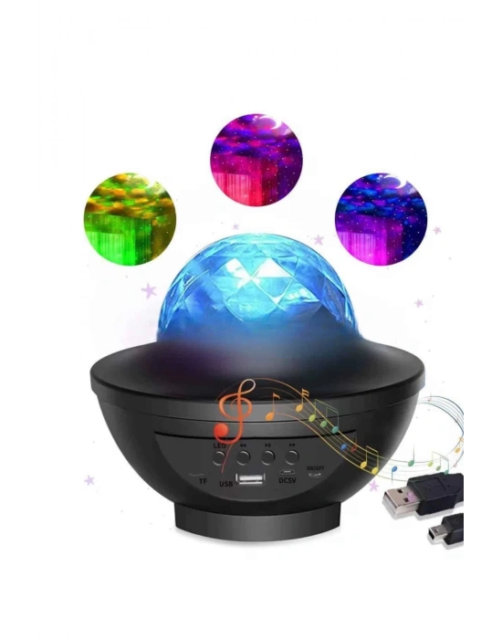 ® Çok Renkli Projektör Lamba Disko Topu Gece Lambası Kablosuz