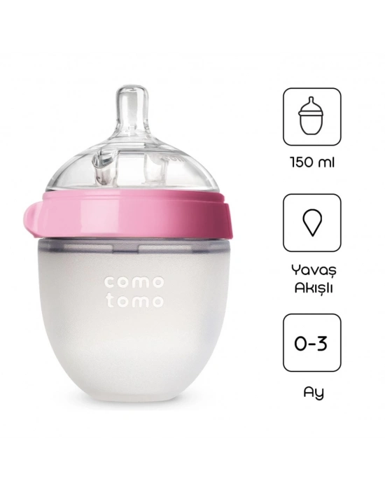 ® Comotomo Antikolik Silikon Biberon 150 ml 0-3 Ay Pembe